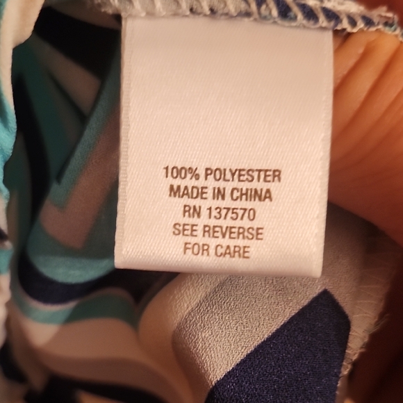 Roz & Ali Blue, Green, Grey and White Graphic Tunic, 23 PtoP - Picture 7 of 13